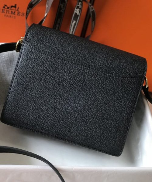 1:1 Replica Hermes Mini Evercolor Sac Roulis 19 Black For Women, Women's Handbags, Shoulder Bags 7.5in/19cm