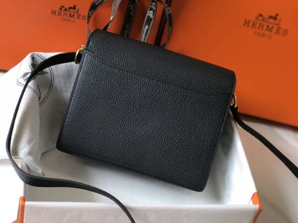 1:1 Replica Hermes Mini Evercolor Sac Roulis 19 Black For Women, Women's Handbags, Shoulder Bags 7.5in/19cm