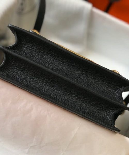 1:1 Replica Hermes Mini Evercolor Sac Roulis 19 Black For Women, Women's Handbags, Shoulder Bags 7.5in/19cm