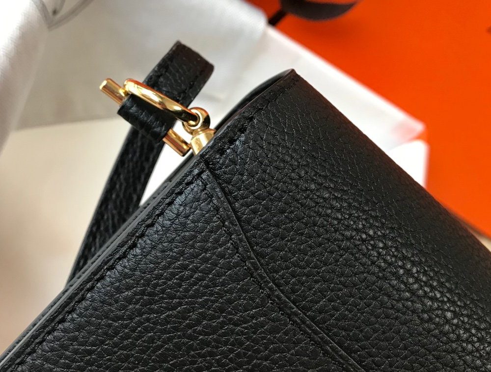 1:1 Replica Hermes Mini Evercolor Sac Roulis 19 Black For Women, Women's Handbags, Shoulder Bags 7.5in/19cm