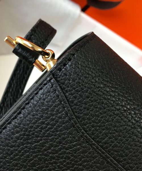 1:1 Replica Hermes Mini Evercolor Sac Roulis 19 Black For Women, Women's Handbags, Shoulder Bags 7.5in/19cm