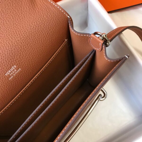 1:1 Replica Hermes Mini Evercolor Sac Roulis 19 Brown For Women, Women's Handbags, Shoulder Bags 7.5in/19cm
