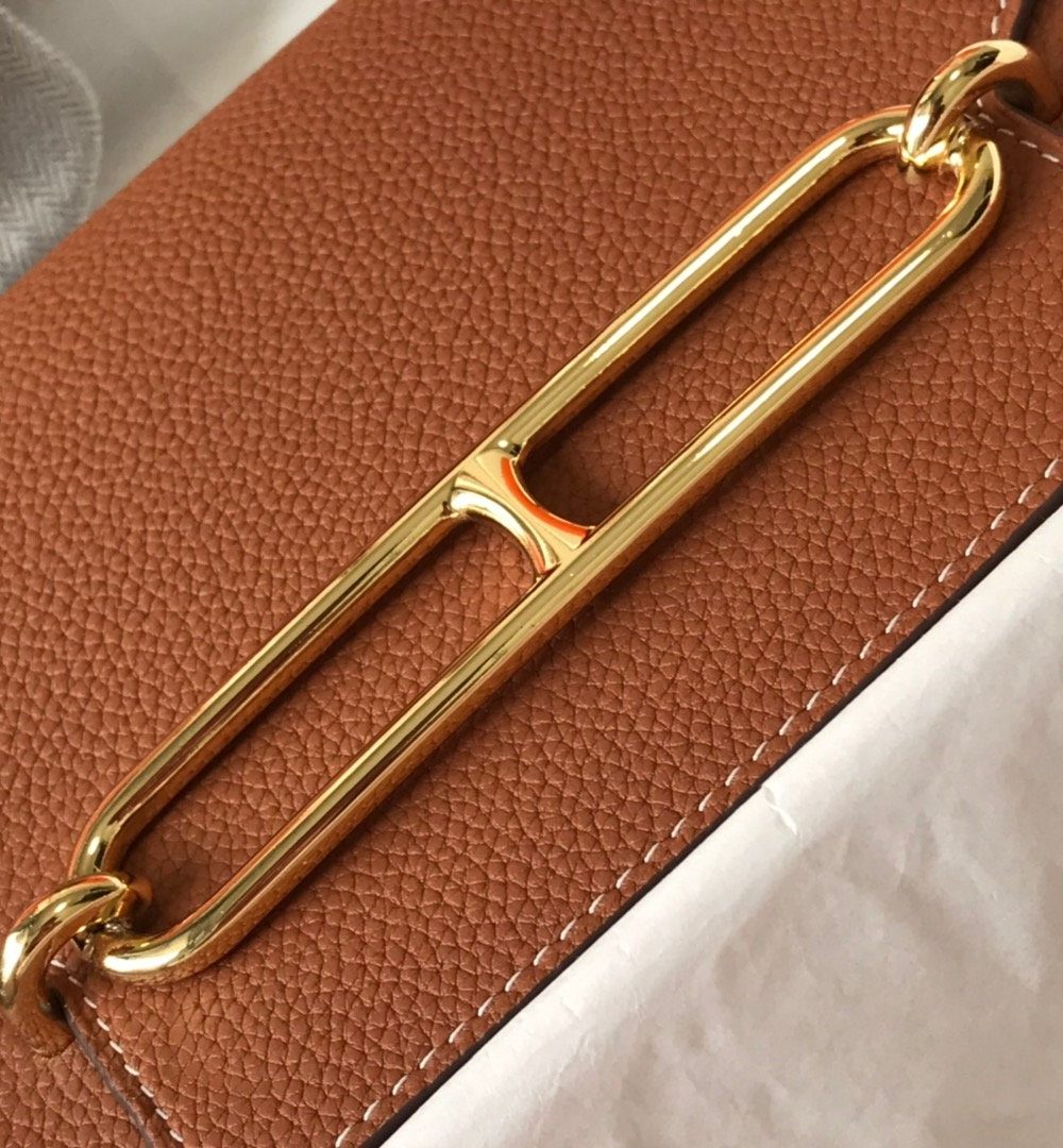 1:1 Replica Hermes Mini Evercolor Sac Roulis 19 Brown For Women, Women's Handbags, Shoulder Bags 7.5in/19cm