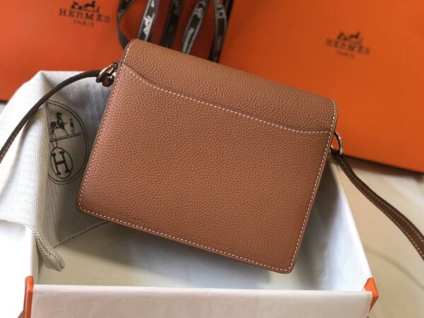 1:1 Replica Hermes Mini Evercolor Sac Roulis 19 Brown For Women, Women's Handbags, Shoulder Bags 7.5in/19cm