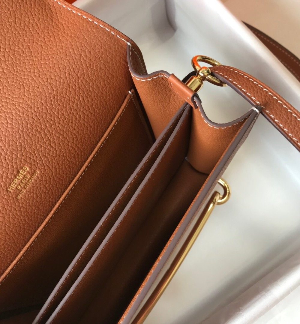 1:1 Replica Hermes Mini Evercolor Sac Roulis 19 Brown For Women, Women's Handbags, Shoulder Bags 7.5in/19cm