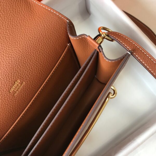 1:1 Replica Hermes Mini Evercolor Sac Roulis 19 Brown For Women, Women's Handbags, Shoulder Bags 7.5in/19cm