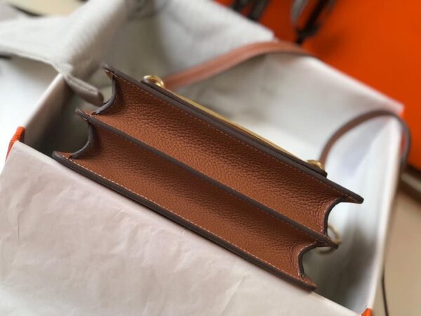 1:1 Replica Hermes Mini Evercolor Sac Roulis 19 Brown For Women, Women's Handbags, Shoulder Bags 7.5in/19cm