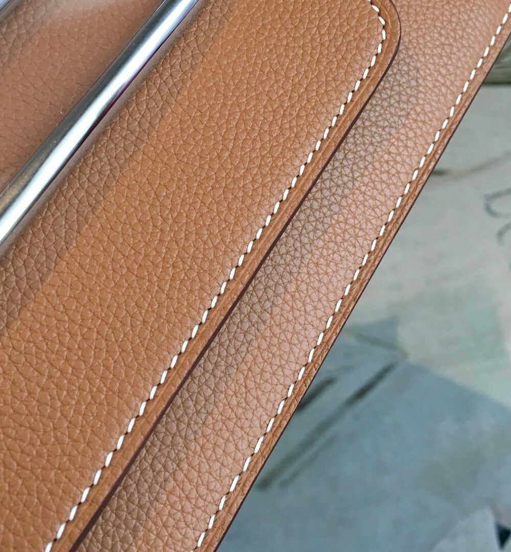 1:1 Replica Hermes Mini Evercolor Sac Roulis 19 Brown Palladium Hardware For Women 9in/23cm