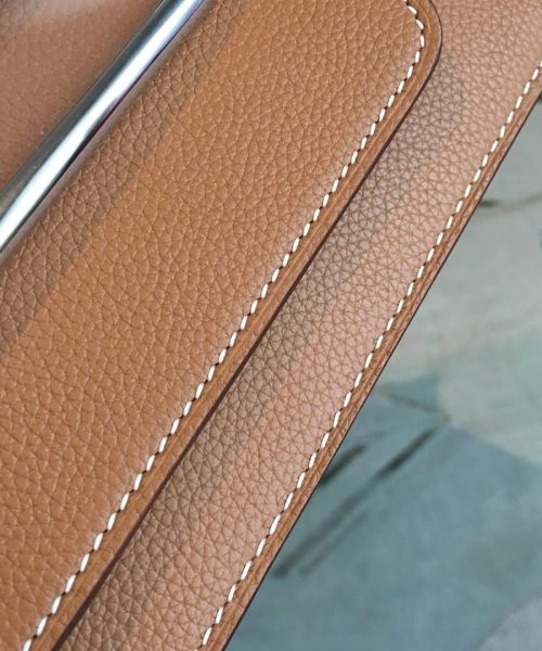 1:1 Replica Hermes Mini Evercolor Sac Roulis 19 Brown Palladium Hardware For Women 9in/23cm