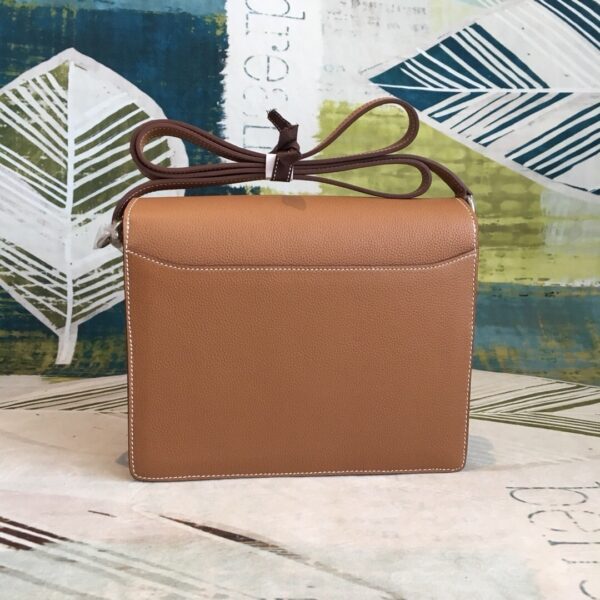 1:1 Replica Hermes Mini Evercolor Sac Roulis 19 Brown Palladium Hardware For Women 9in/23cm