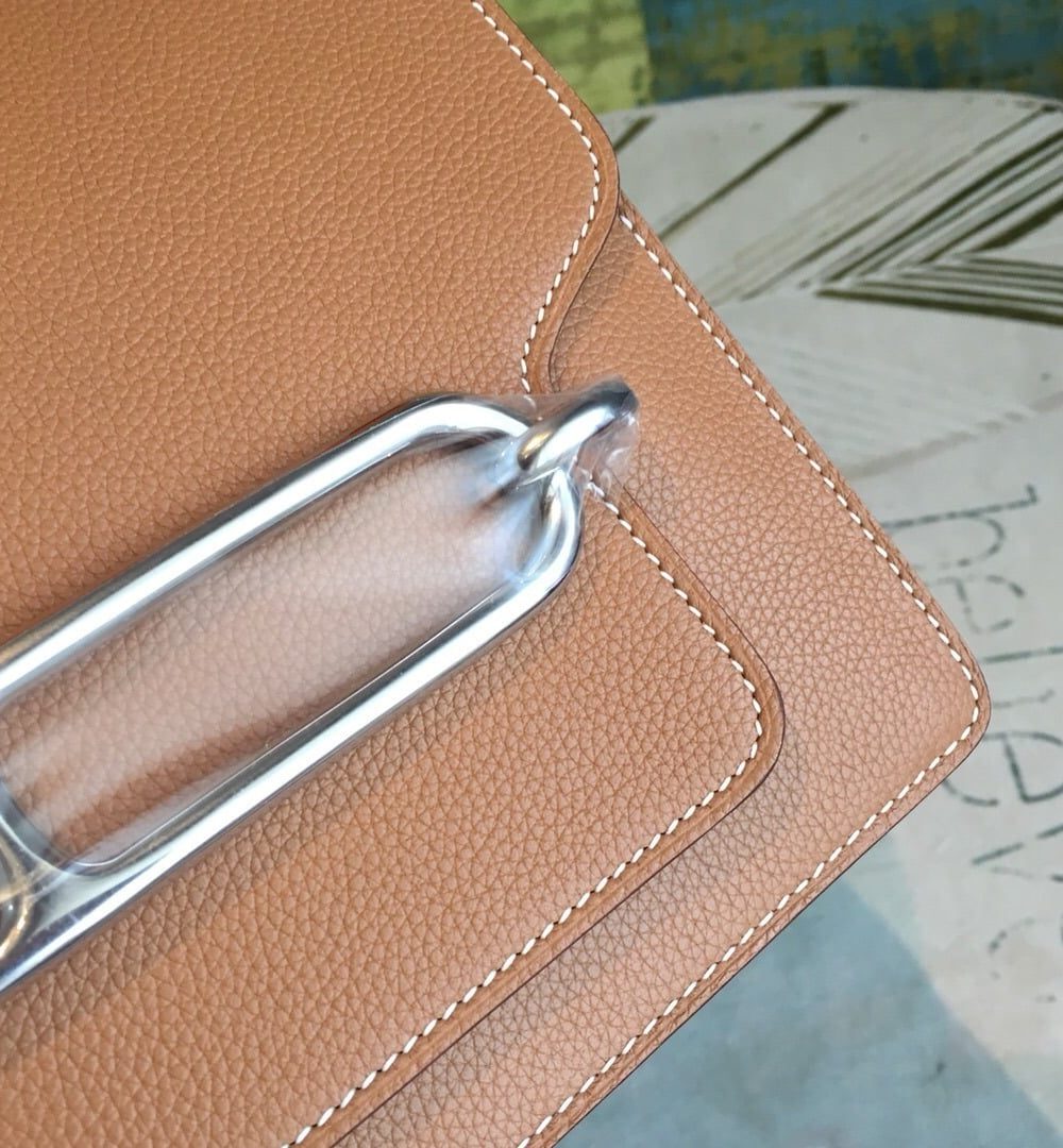 1:1 Replica Hermes Mini Evercolor Sac Roulis 19 Brown Palladium Hardware For Women 9in/23cm