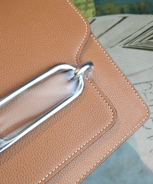 1:1 Replica Hermes Mini Evercolor Sac Roulis 19 Brown Palladium Hardware For Women 9in/23cm