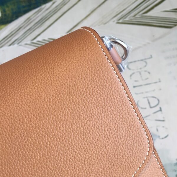 1:1 Replica Hermes Mini Evercolor Sac Roulis 19 Brown Palladium Hardware For Women 9in/23cm