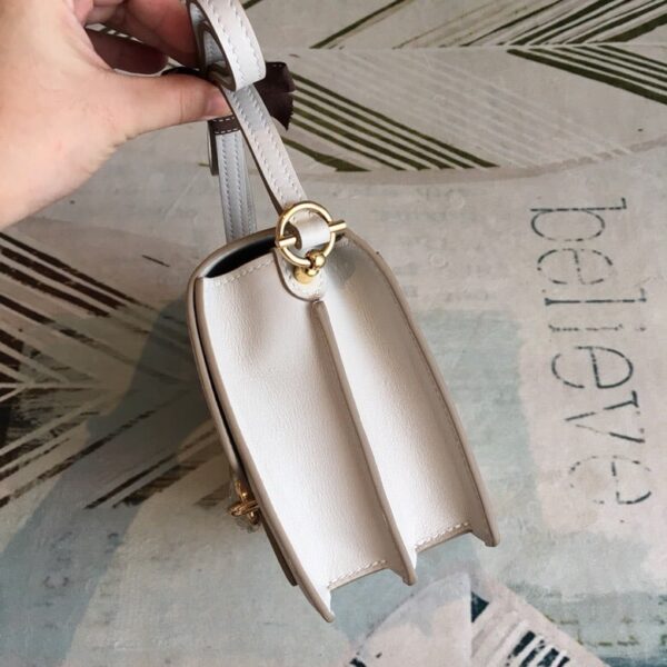 1:1 Replica Hermes Mini Evercolor Sac Roulis 19 White Gold Hardware For Women 7.5in/19cm