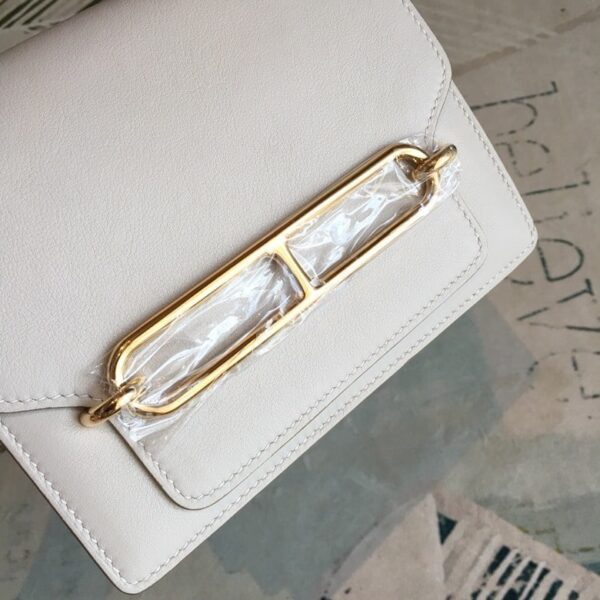 1:1 Replica Hermes Mini Evercolor Sac Roulis 19 White Gold Hardware For Women 7.5in/19cm