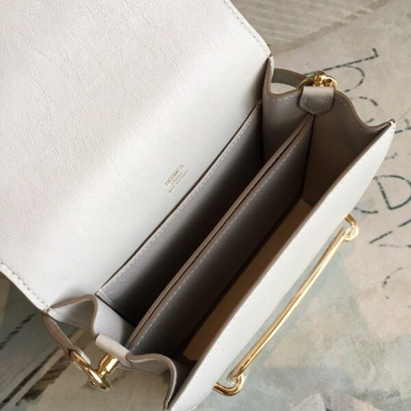 1:1 Replica Hermes Mini Evercolor Sac Roulis 19 White Gold Hardware For Women 7.5in/19cm