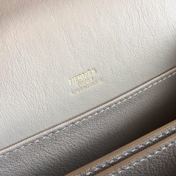 1:1 Replica Hermes Mini Evercolor Sac Roulis 19 White Gold Hardware For Women 7.5in/19cm