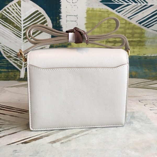 1:1 Replica Hermes Mini Evercolor Sac Roulis 19 White Gold Hardware For Women 7.5in/19cm