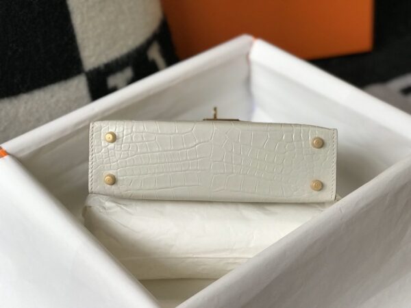 1:1 Replica Hermes Mini Kelly 19 Beton Crocodile Bag For Women, Women's Handbags, Shoulder Bags 7.5in/19cm