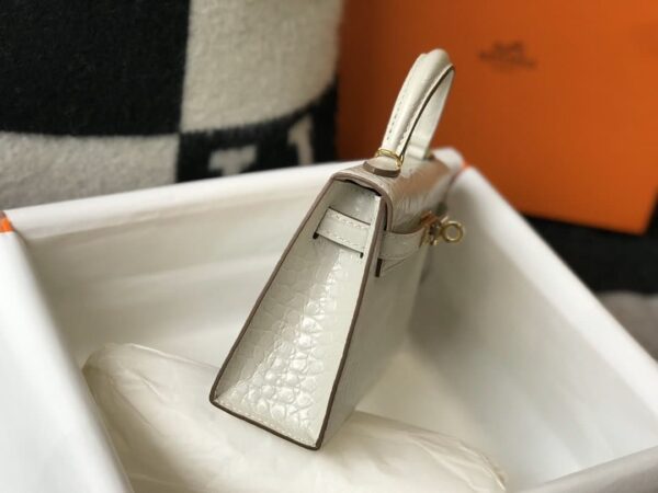 1:1 Replica Hermes Mini Kelly 19 Beton Crocodile Bag For Women, Women's Handbags, Shoulder Bags 7.5in/19cm