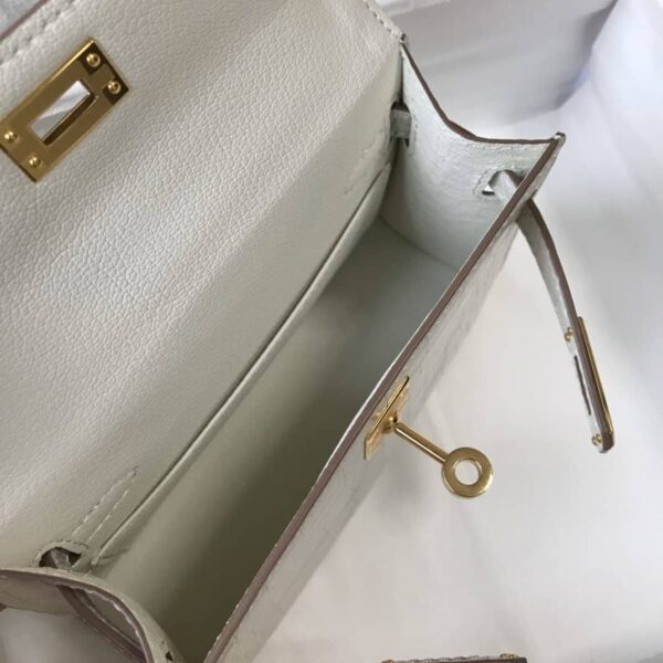 1:1 Replica Hermes Mini Kelly 19 Beton Crocodile Bag For Women, Women's Handbags, Shoulder Bags 7.5in/19cm