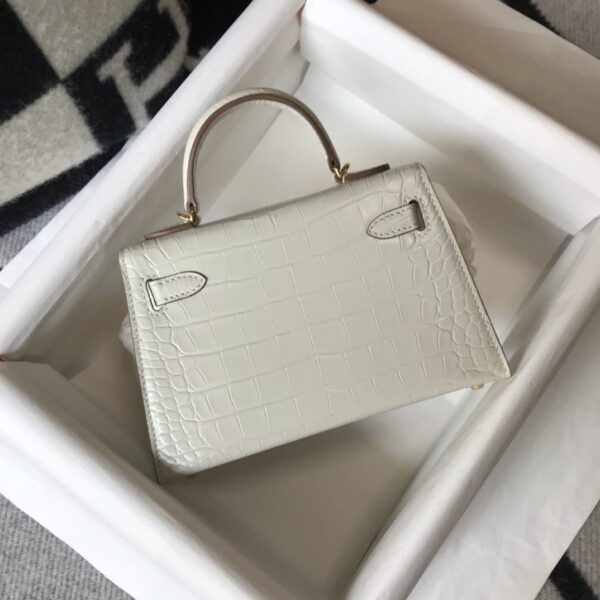 1:1 Replica Hermes Mini Kelly 19 Beton Crocodile Bag For Women, Women's Handbags, Shoulder Bags 7.5in/19cm