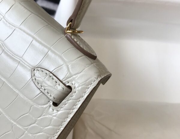 1:1 Replica Hermes Mini Kelly 19 Beton Crocodile Bag For Women, Women's Handbags, Shoulder Bags 7.5in/19cm