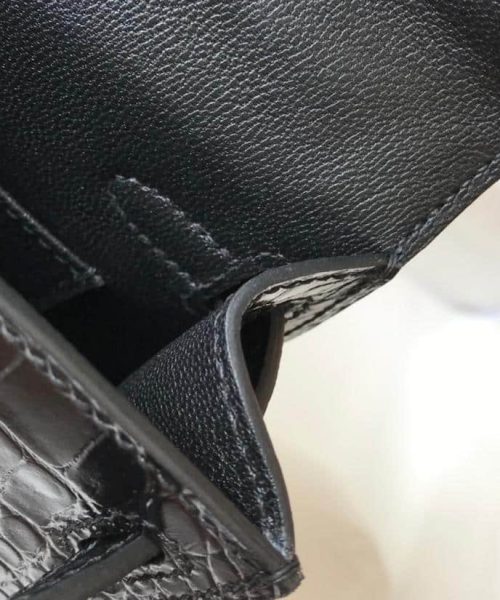 1:1 Replica Hermes Mini Kelly 19 Black Silver Toned Hardware Bag For Women, Women's Handbags, Shoulder Bags 7.5in/19cm