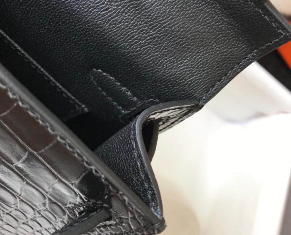 1:1 Replica Hermes Mini Kelly 19 Black Silver Toned Hardware Bag For Women, Women's Handbags, Shoulder Bags 7.5in/19cm