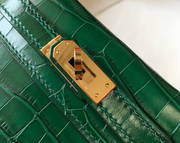1:1 Replica Hermes Mini Kelly 19 Green Crocodile Bag For Women, Women's Handbags, Shoulder Bags 7.5in/19cm
