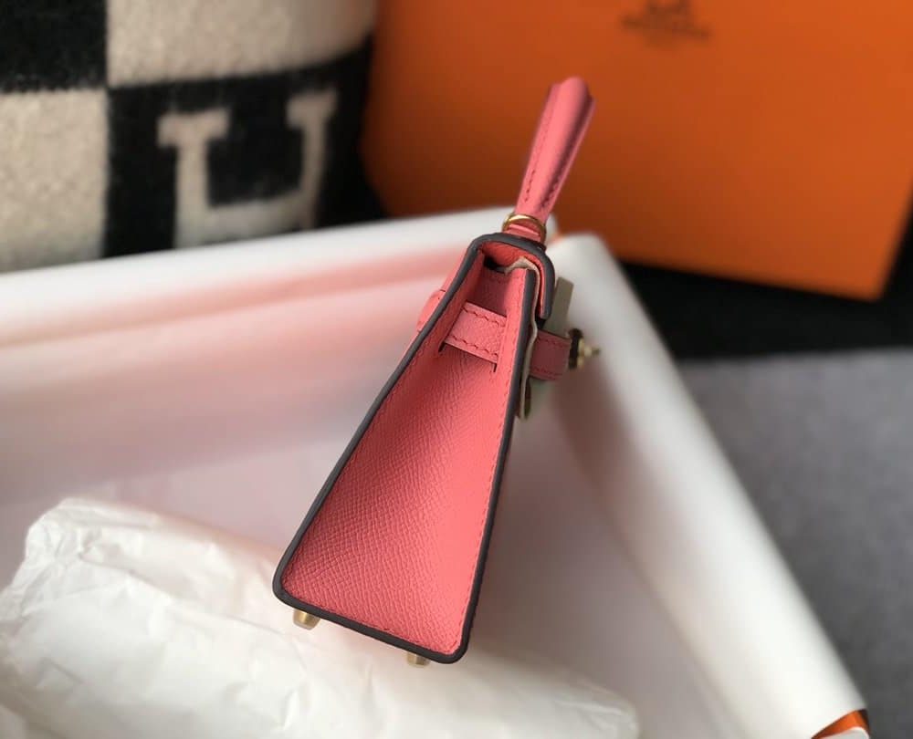 1:1 Replica Hermes Mini Kelly 19 Sellier Epsom Pink Bag For Women, Women's Handbags, Shoulder Bags 7.5in/19cm