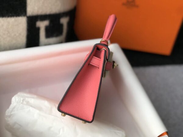 1:1 Replica Hermes Mini Kelly 19 Sellier Epsom Pink Bag For Women, Women's Handbags, Shoulder Bags 7.5in/19cm