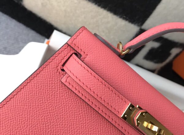 1:1 Replica Hermes Mini Kelly 19 Sellier Epsom Pink Bag For Women, Women's Handbags, Shoulder Bags 7.5in/19cm