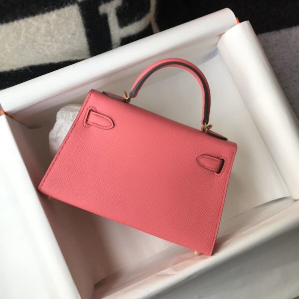 1:1 Replica Hermes Mini Kelly 19 Sellier Epsom Pink Bag For Women, Women's Handbags, Shoulder Bags 7.5in/19cm