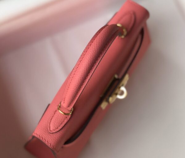 1:1 Replica Hermes Mini Kelly 19 Sellier Epsom Pink Bag For Women, Women's Handbags, Shoulder Bags 7.5in/19cm