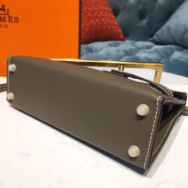 1:1 Replica Hermes Mini Kelly 20 Sellier Epsom Etoupe Bag For Women, Women's Handbags, Shoulder Bags 7.5in/20cm