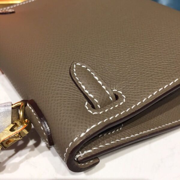 1:1 Replica Hermes Mini Kelly 20 Sellier Epsom Etoupe Bag For Women, Women's Handbags, Shoulder Bags 7.5in/20cm