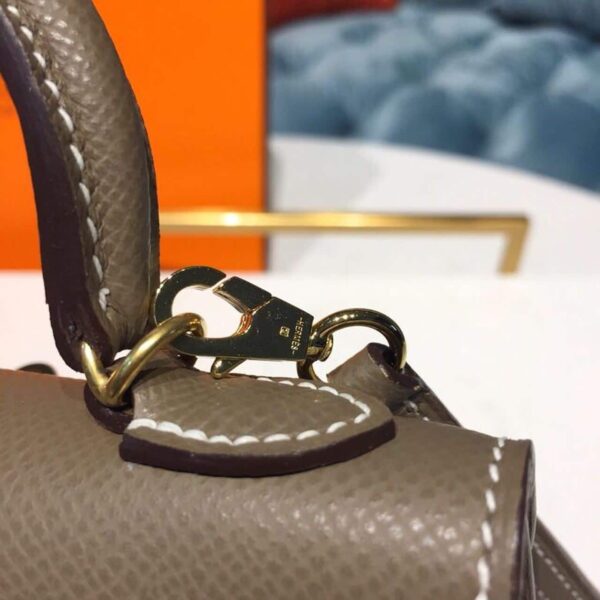 1:1 Replica Hermes Mini Kelly 20 Sellier Epsom Etoupe Bag For Women, Women's Handbags, Shoulder Bags 7.5in/20cm