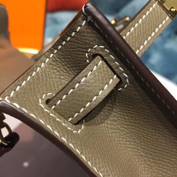 1:1 Replica Hermes Mini Kelly 20 Sellier Epsom Etoupe Bag For Women, Women's Handbags, Shoulder Bags 7.5in/20cm