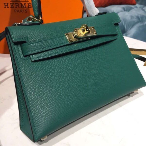 1:1 Replica Hermes Mini Kelly 20 Sellier Epsom Green Bag For Women, Women's Handbags, Shoulder Bags 7.5in/20cm