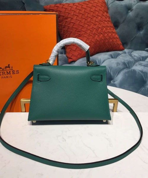 1:1 Replica Hermes Mini Kelly 20 Sellier Epsom Green Bag For Women, Women's Handbags, Shoulder Bags 7.5in/20cm