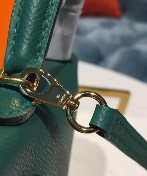 1:1 Replica Hermes Mini Kelly 20 Sellier Epsom Green Bag For Women, Women's Handbags, Shoulder Bags 7.5in/20cm