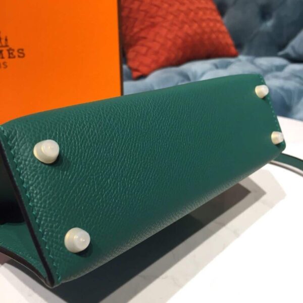 1:1 Replica Hermes Mini Kelly 20 Sellier Epsom Green Bag For Women, Women's Handbags, Shoulder Bags 7.5in/20cm