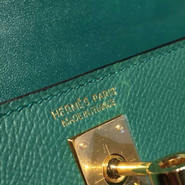 1:1 Replica Hermes Mini Kelly 20 Sellier Epsom Green Bag For Women, Women's Handbags, Shoulder Bags 7.5in/20cm