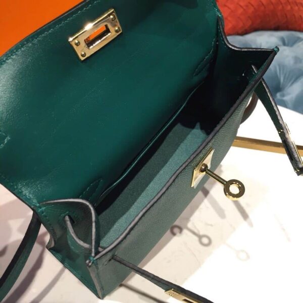 1:1 Replica Hermes Mini Kelly 20 Sellier Epsom Green Bag For Women, Women's Handbags, Shoulder Bags 7.5in/20cm