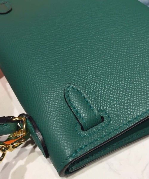 1:1 Replica Hermes Mini Kelly 20 Sellier Epsom Green Bag For Women, Women's Handbags, Shoulder Bags 7.5in/20cm
