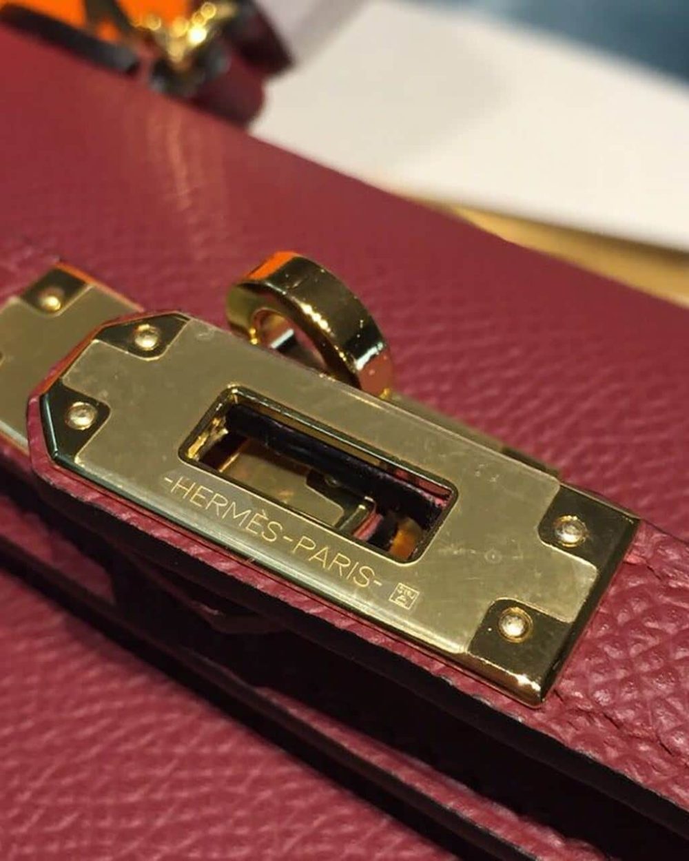 1:1 Replica Hermes Mini Kelly Burgundy For Women Gold Toned Hardware 7.5in/19cm