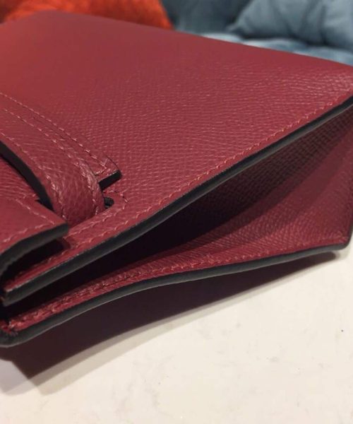1:1 Replica Hermes Mini Kelly Burgundy For Women Gold Toned Hardware 7.5in/19cm