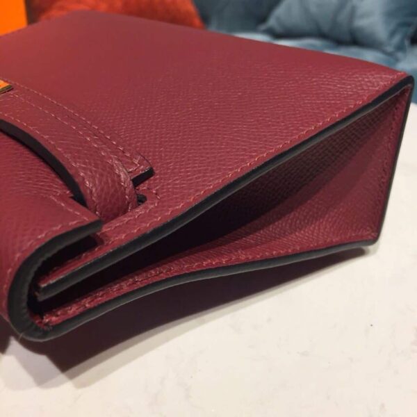 1:1 Replica Hermes Mini Kelly Burgundy For Women Gold Toned Hardware 7.5in/19cm