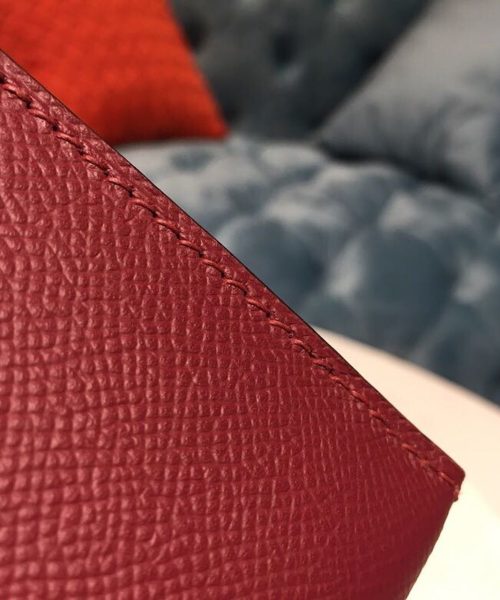 1:1 Replica Hermes Mini Kelly Burgundy For Women Gold Toned Hardware 7.5in/19cm
